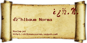 Öhlbaum Norma névjegykártya